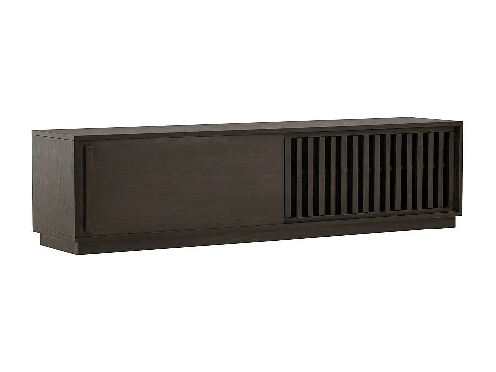 Meuble TV Design Nervuré "Lugo" 180cm Marron