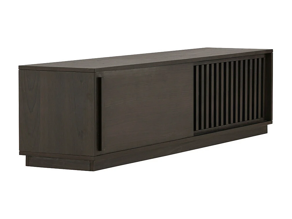 Meuble TV Design Nervuré "Lugo" 180cm Marron
