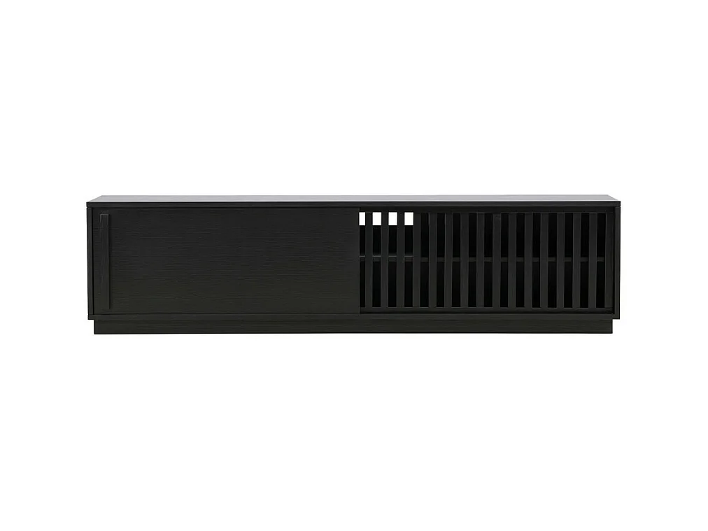 Meuble TV Design Nervuré "Lugo" 180cm Noir