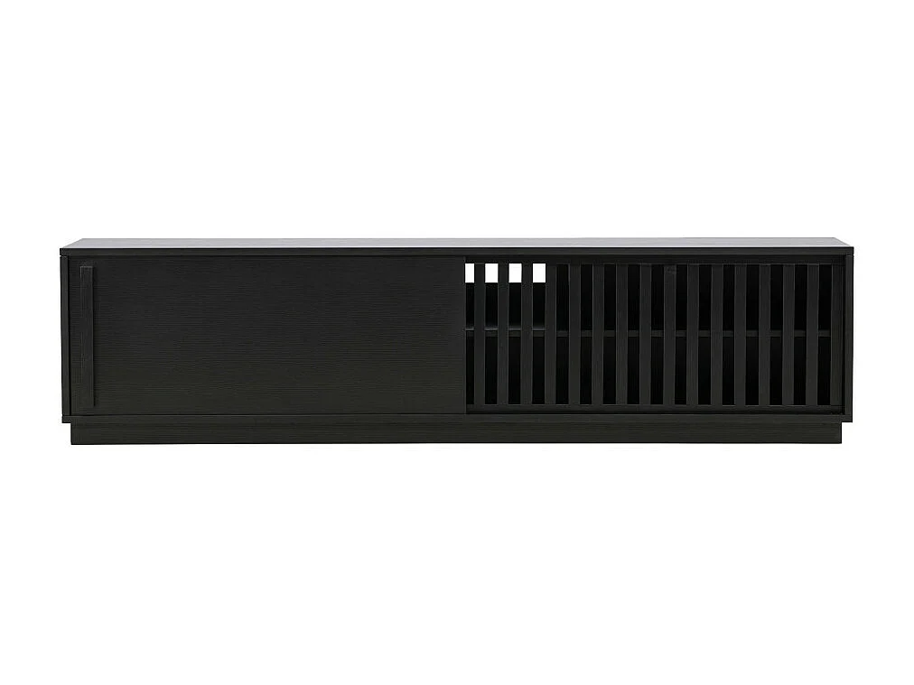 Meuble TV Design Nervuré "Lugo" 180cm Noir