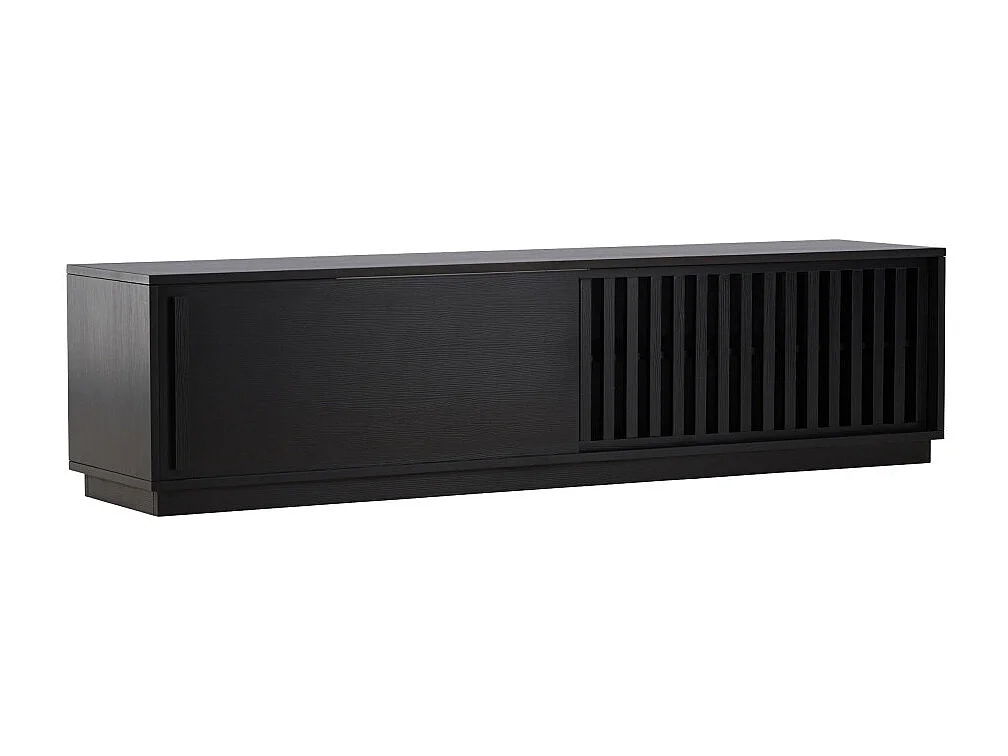 Meuble TV Design Nervuré "Lugo" 180cm Noir