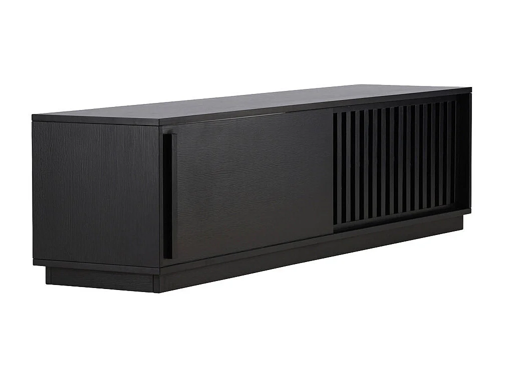 Meuble TV Design Nervuré "Lugo" 180cm Noir