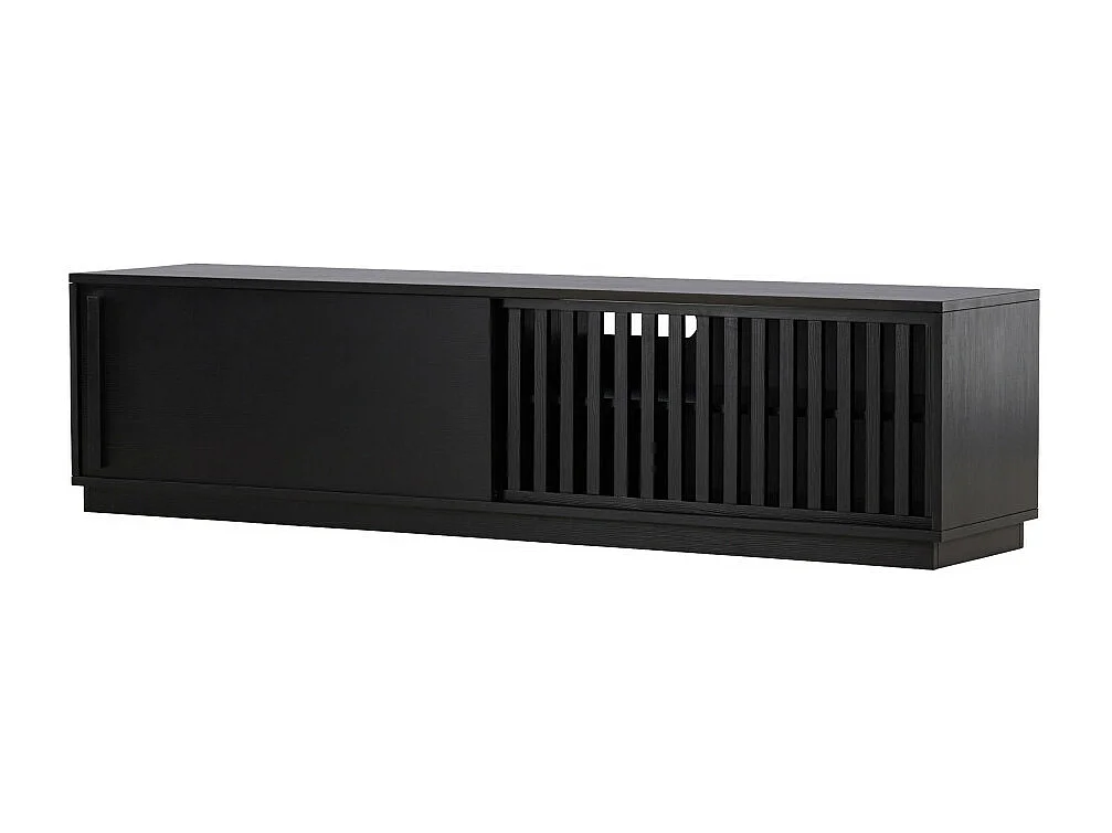 Meuble TV Design Nervuré "Lugo" 180cm Noir