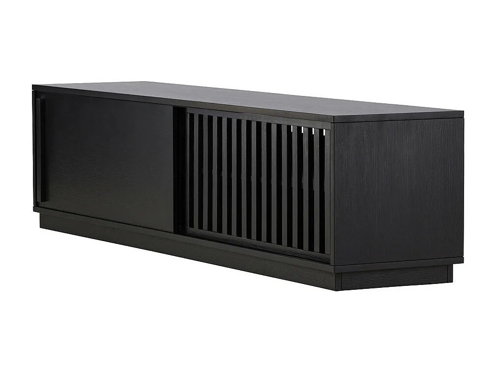 Meuble TV Design Nervuré "Lugo" 180cm Noir