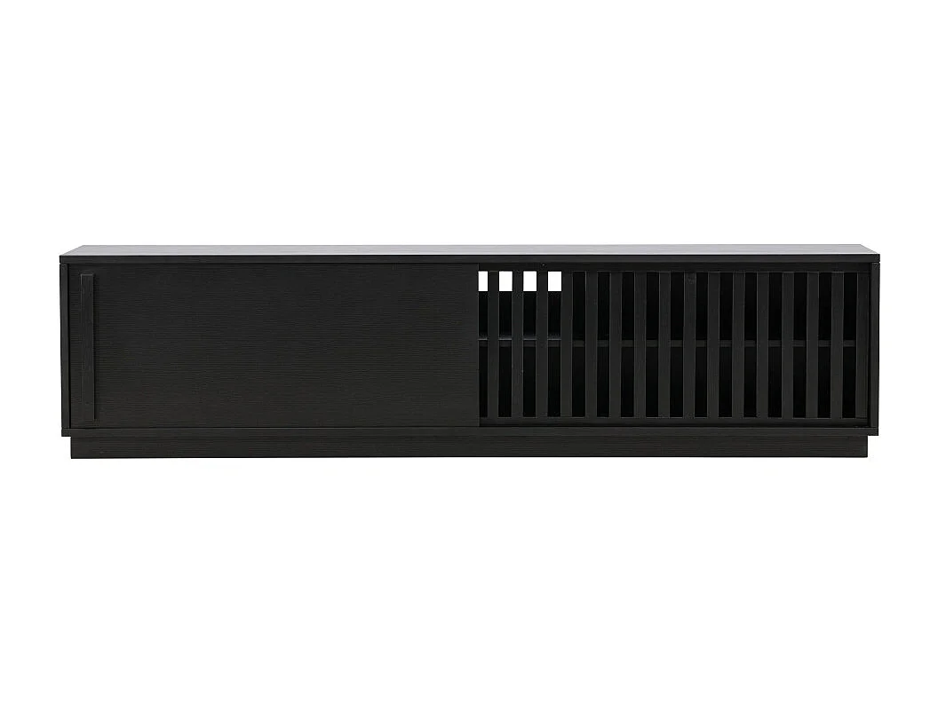 Meuble TV Design Nervuré "Lugo" 180cm Noir