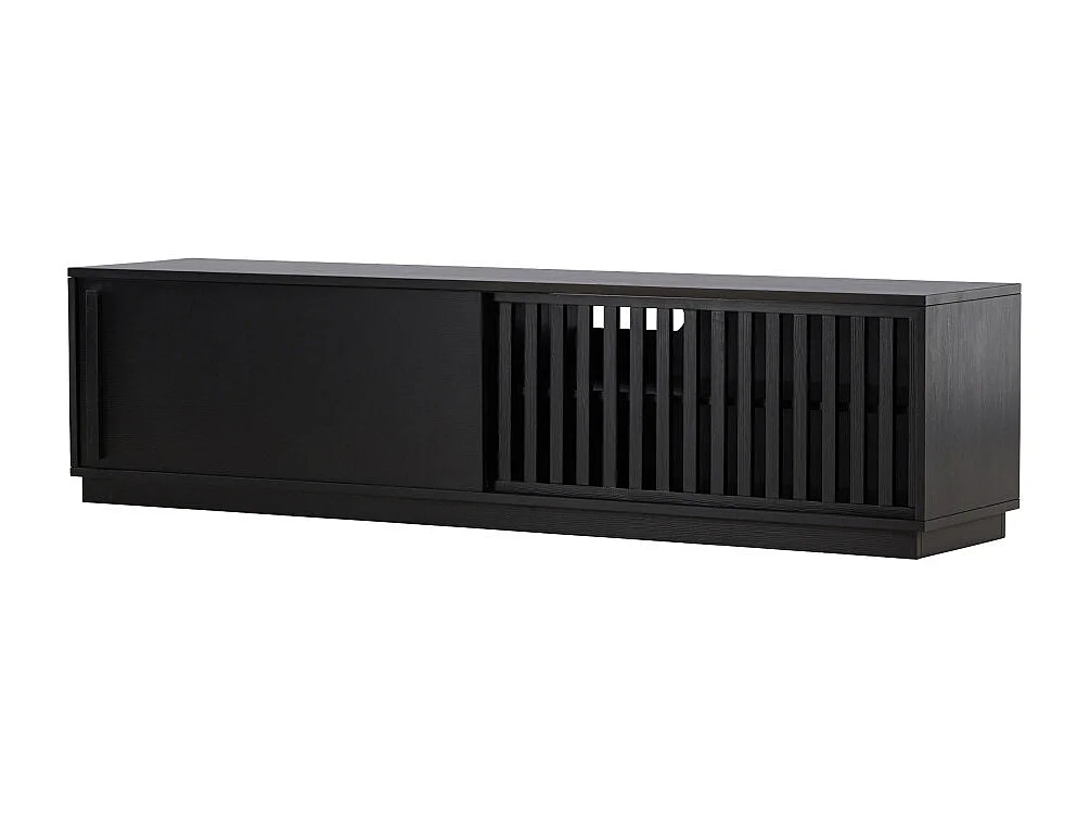 Meuble TV Design Nervuré "Lugo" 180cm Noir