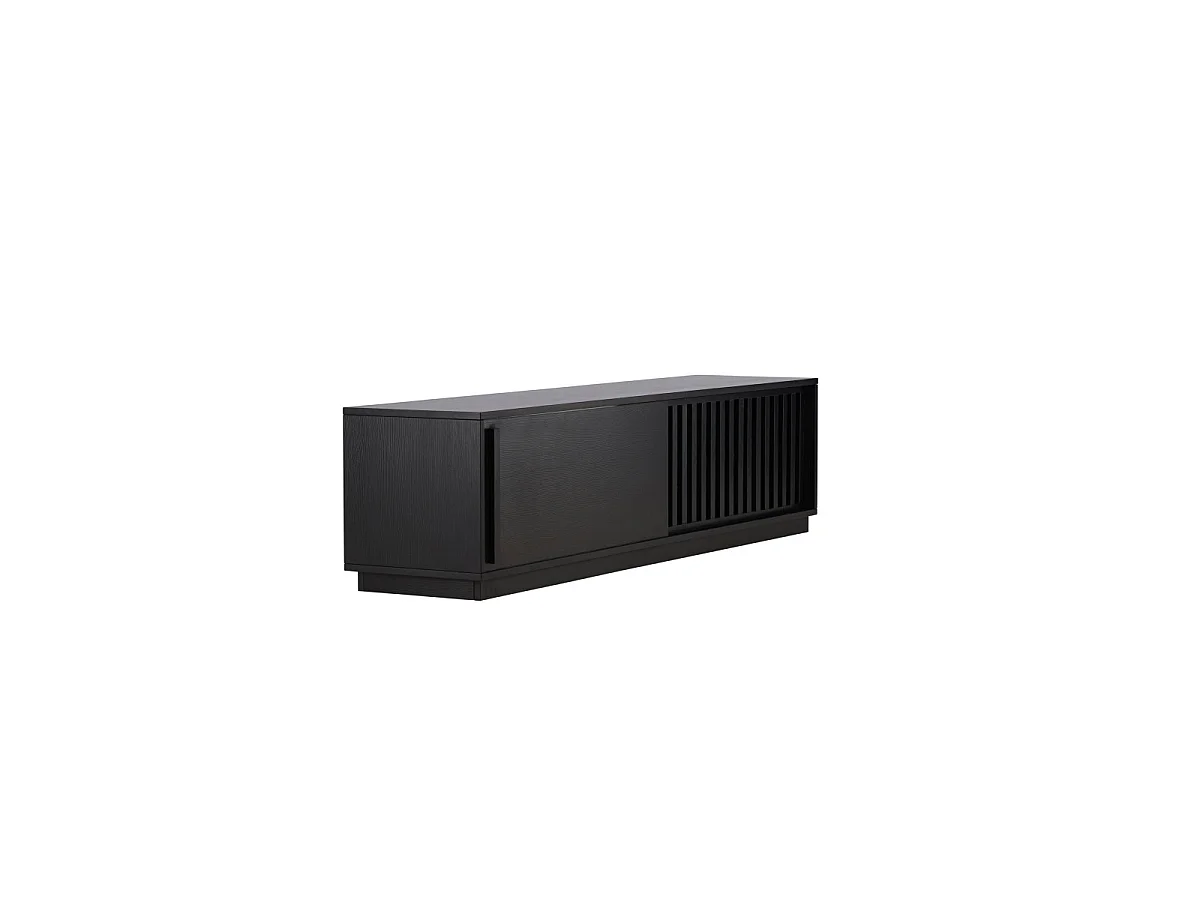 Meuble TV Design Nervuré "Lugo" 180cm Noir