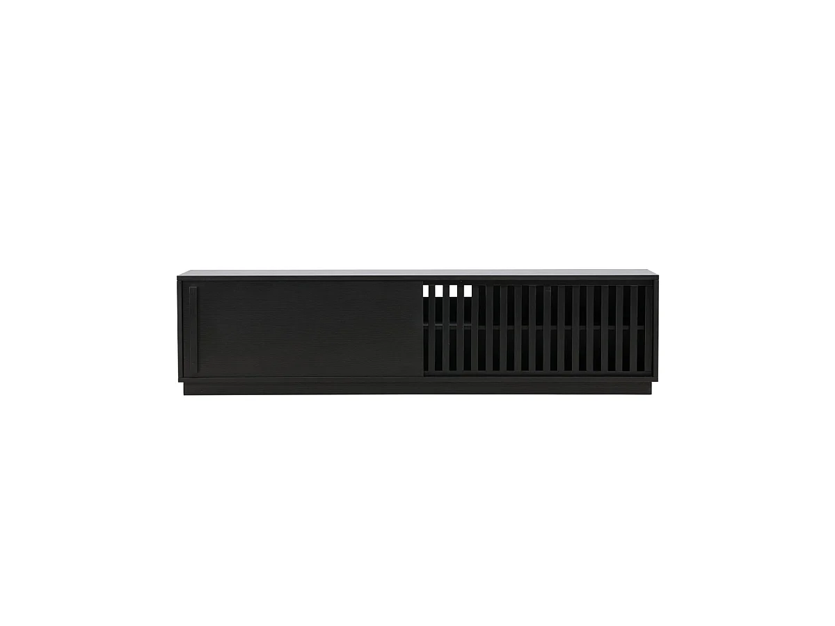 Meuble TV Design Nervuré "Lugo" 180cm Noir