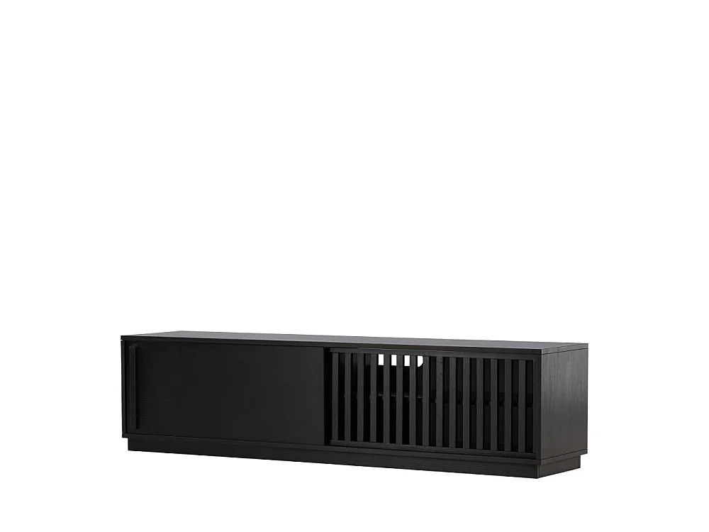 Meuble TV Design Nervuré "Lugo" 180cm Noir