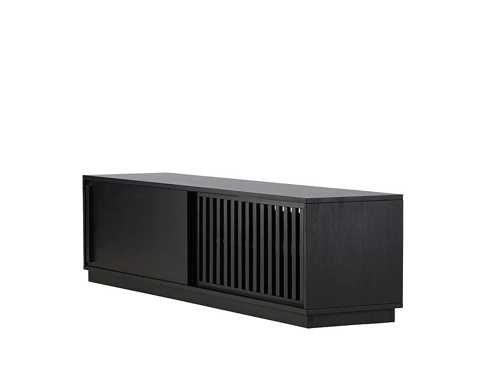 Meuble TV Design Nervuré "Lugo" 180cm Noir