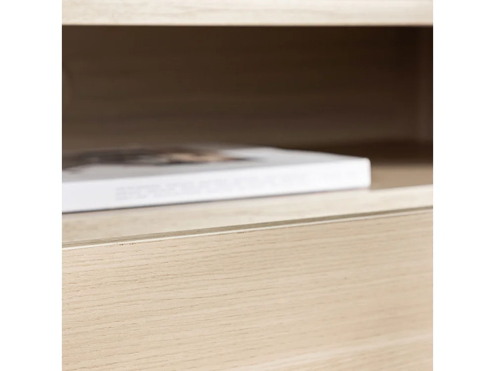 Navarra TV Tisch 2 Schubladen, 2 Regale whitewash.