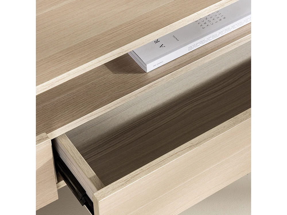 Navarra TV Tisch 2 Schubladen, 2 Regale whitewash.