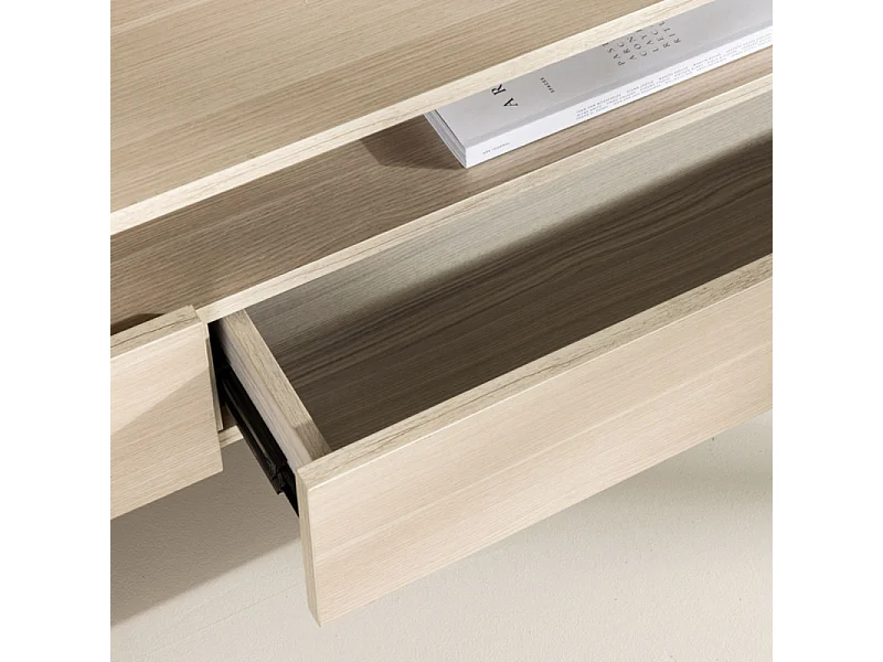 Meuble TV 2 Tiroirs "Navarra" 180cm Naturel