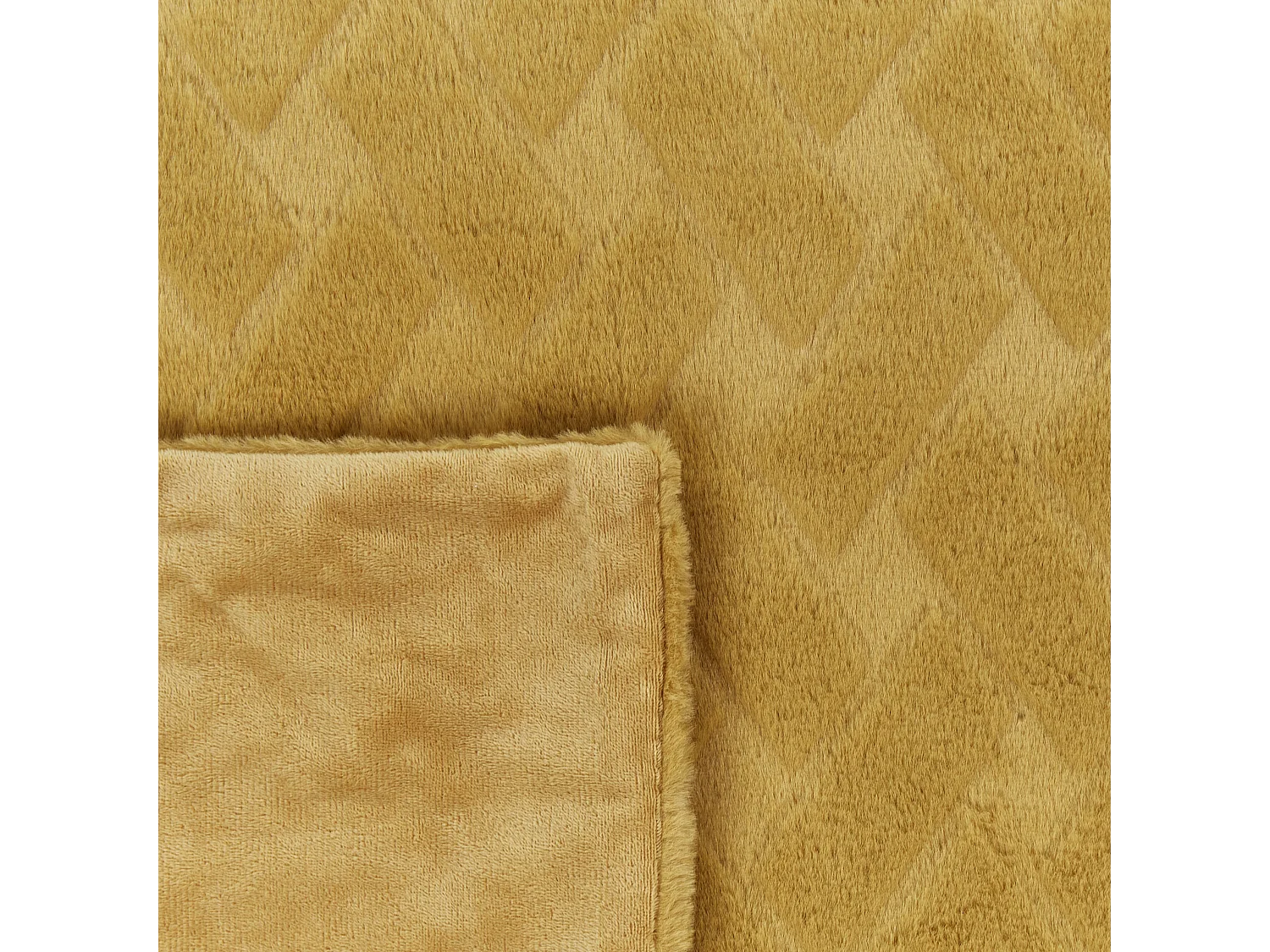 Couvre-lits SITAPUR Fourrure synthétique 200 x 220 cm Moutarde