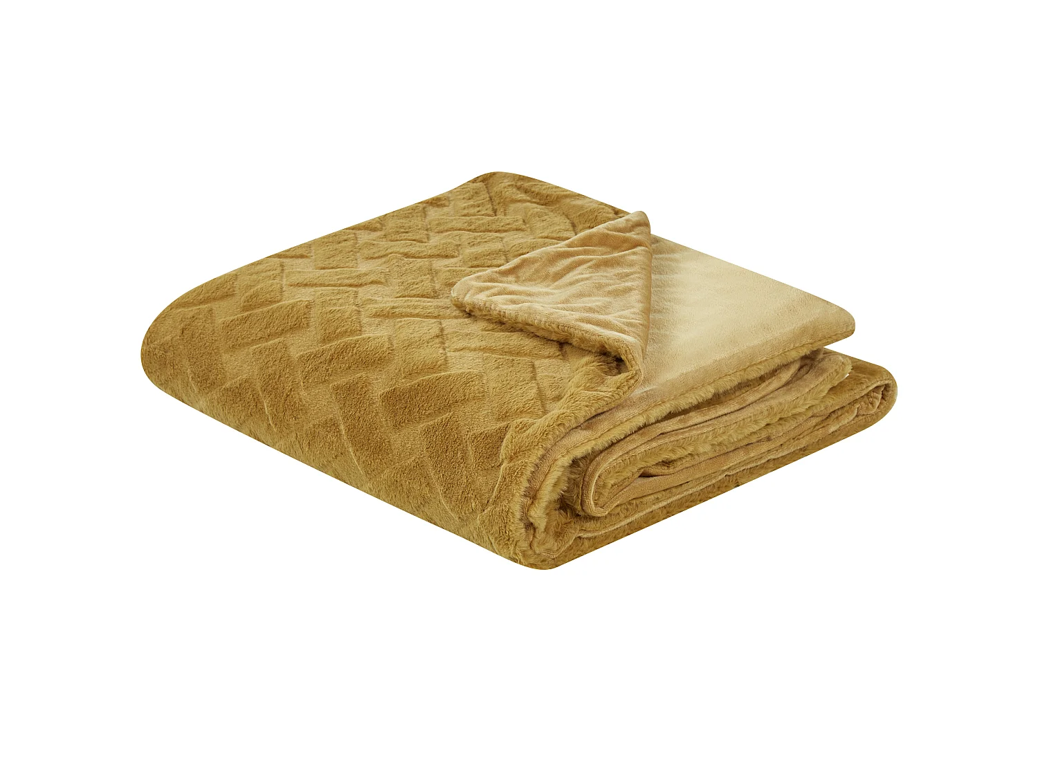 Couvre-lits SITAPUR Fourrure synthétique 200 x 220 cm Moutarde