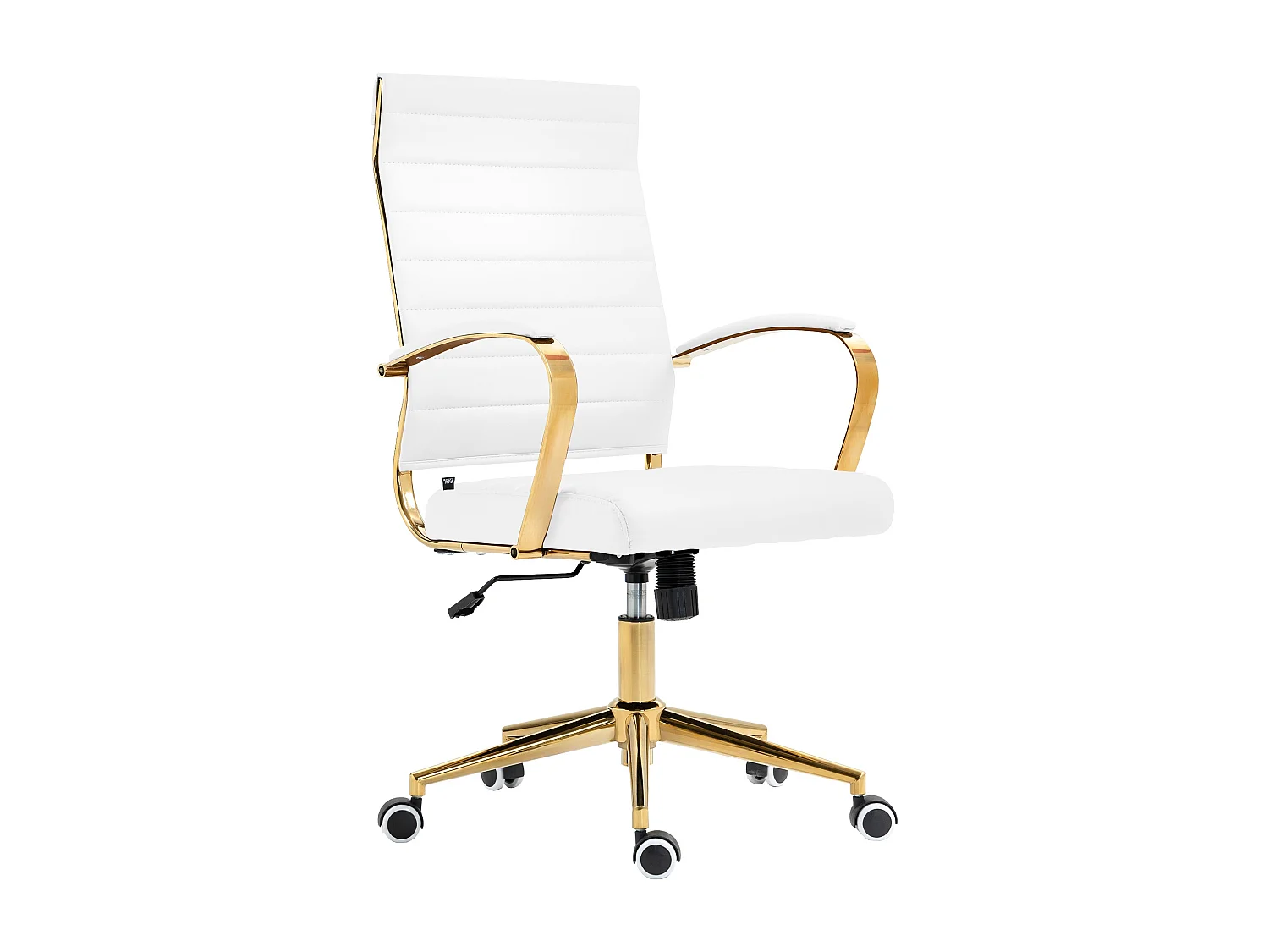 Chaise de bureau - Similicuir - Blanc - Havanna