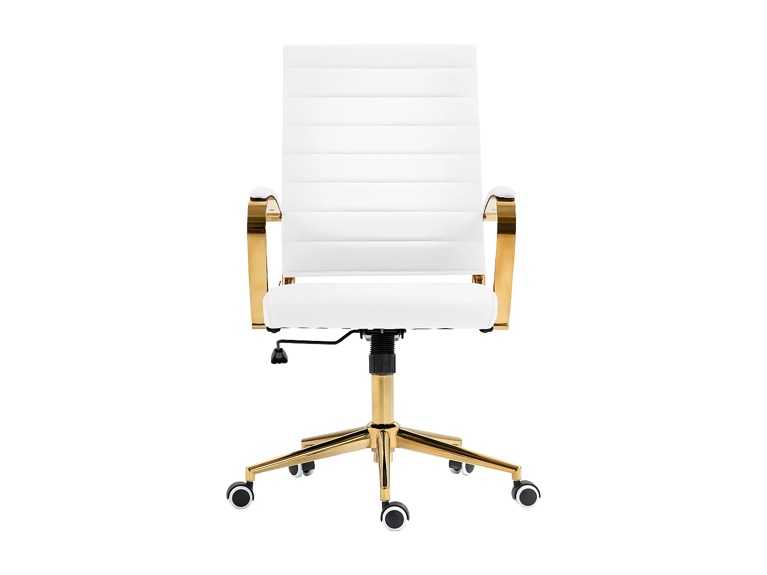 Chaise de bureau - Similicuir - Blanc - Havanna