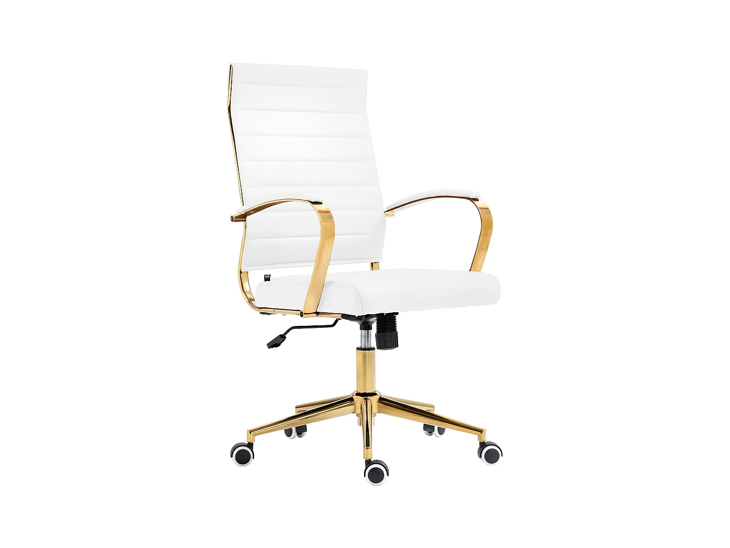 Chaise de bureau - Similicuir - Blanc - Havanna