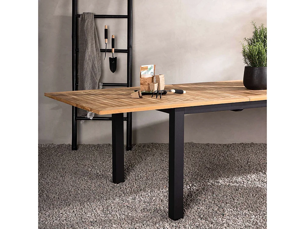 Table de jardin extensible Panama Noir