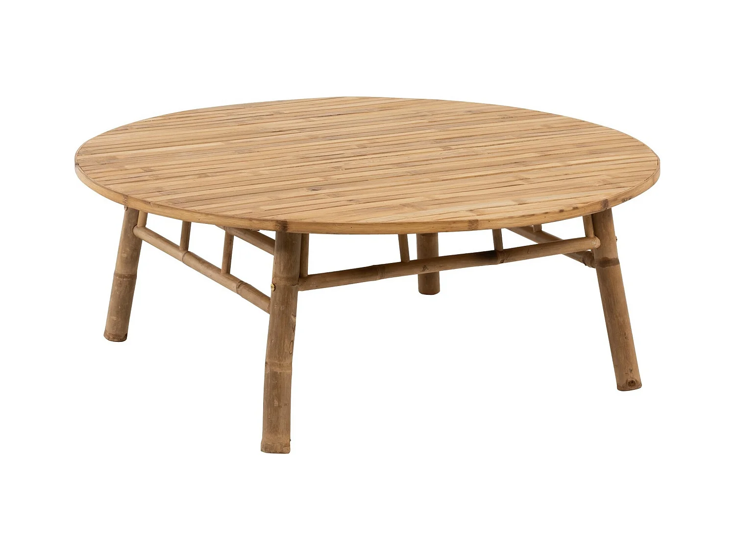 Table basse ronde bambou clair Nayra D 120cm