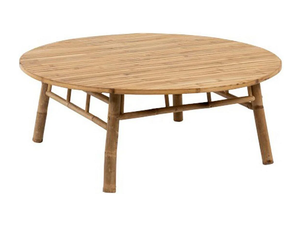 Table basse ronde bambou clair Nayra D 120cm