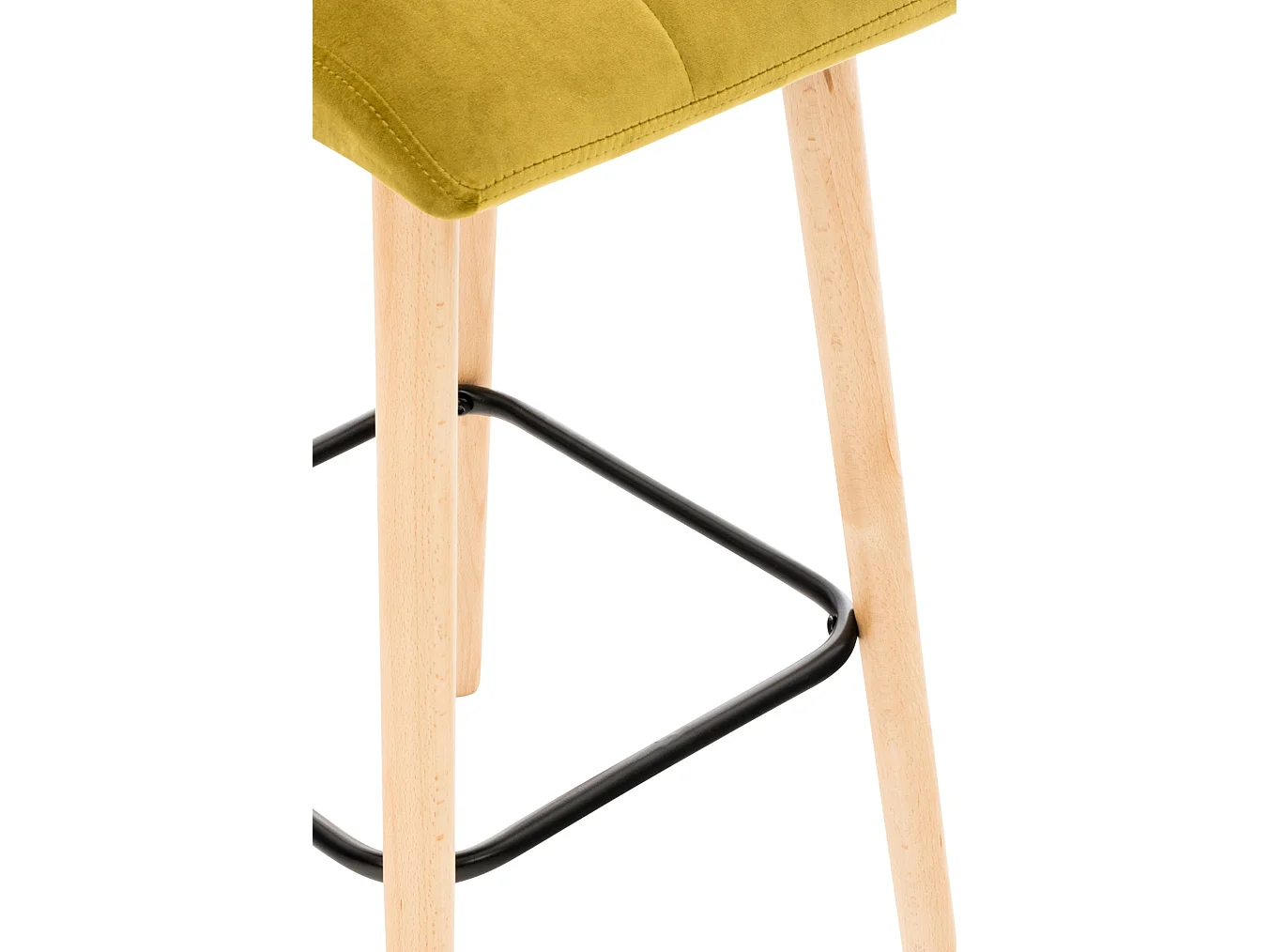 Lot de 2  Tabouret de bar - Velours & Nature - Jaune - Lincoln