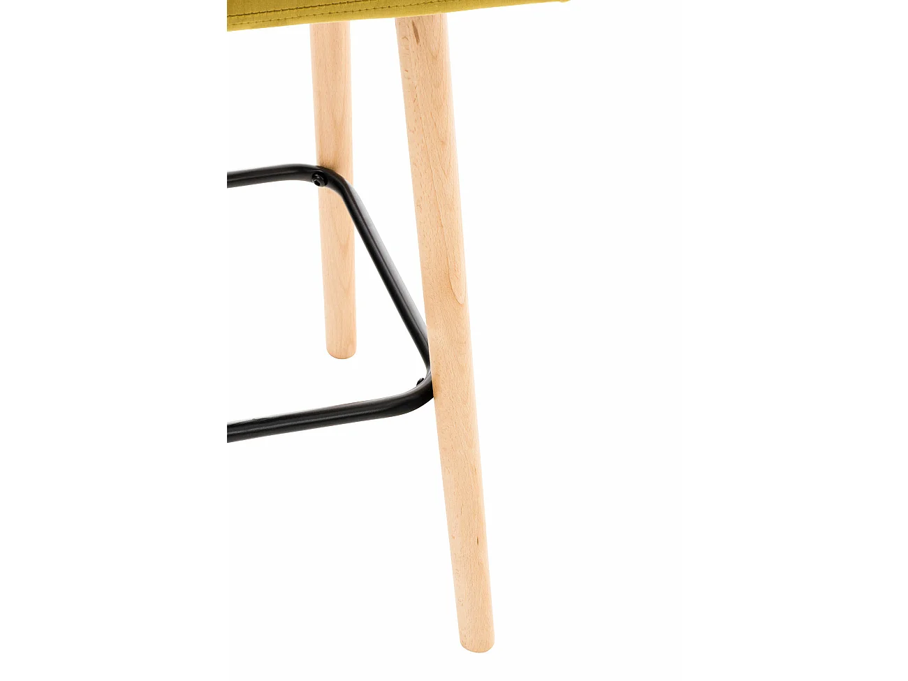 Lot de 2  Tabouret de bar - Velours & Nature - Jaune - Lincoln