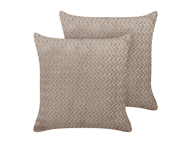 Set di 2 cuscini SURMI Finta pelliccia 45 x 45 cm Marrone chiaro Tinta unita