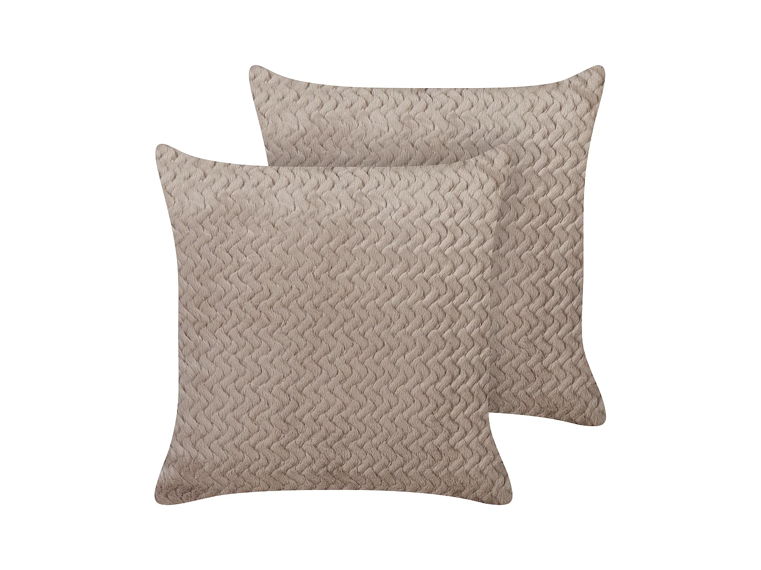 Dekokissen 2er Set mit Füllung Felloptik braun 45x45 cm strukturiert Surmi