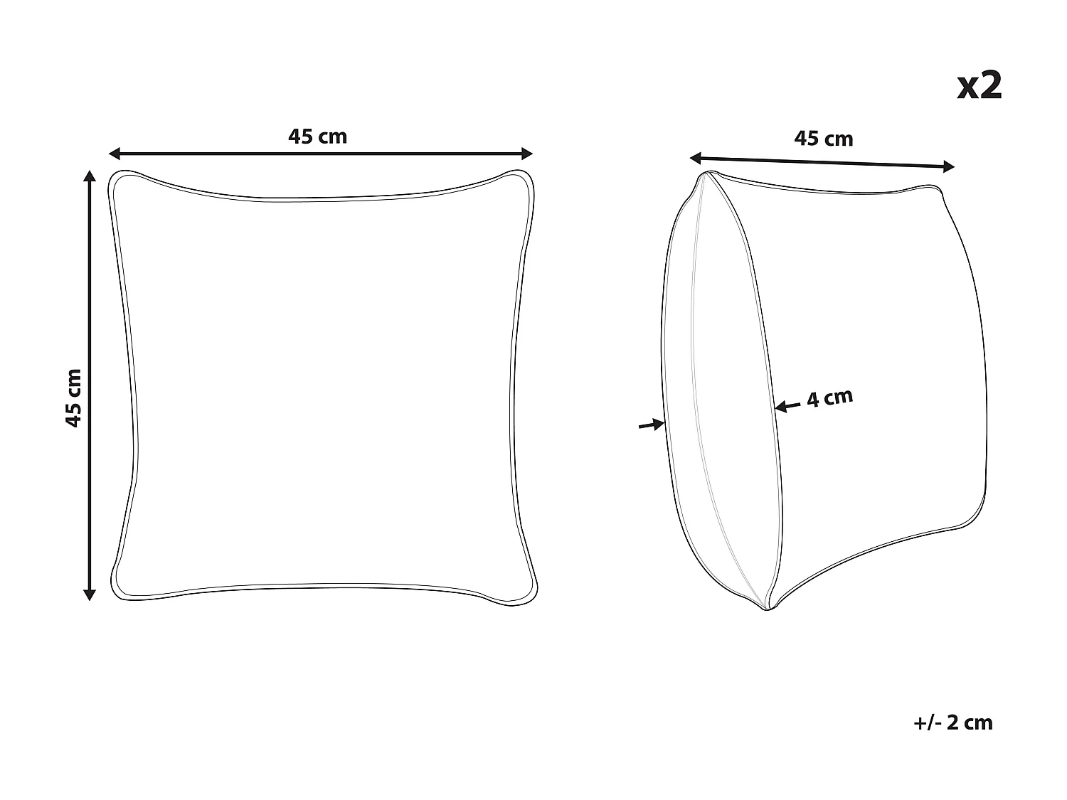 Lot de 2 coussins décoratifs SURMI Fourrure synthétique 45 x 45 cm Marron clair Unicolore