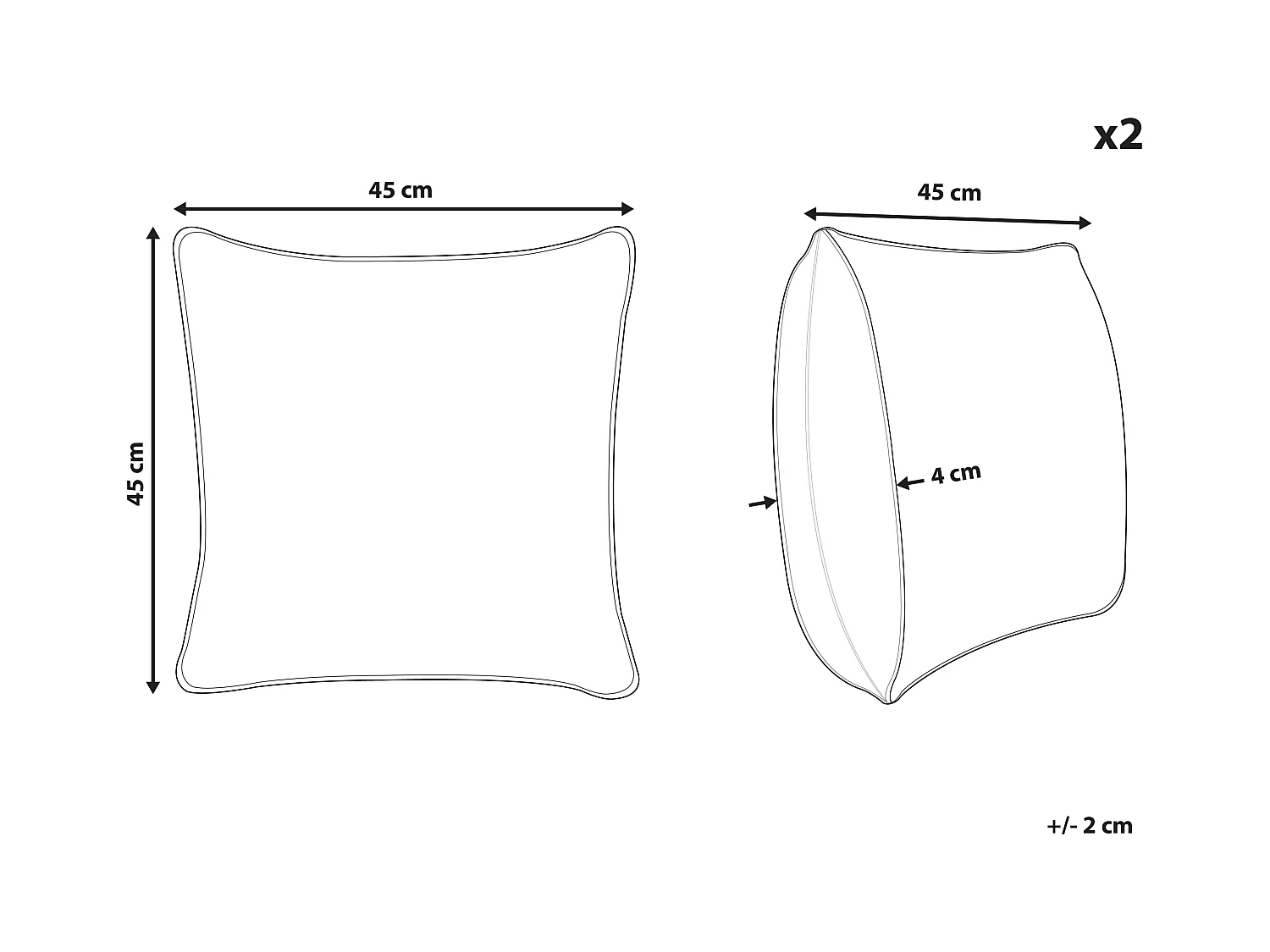 Set van 2 decoratieve kussens SITAPUR Nepbont 45 x 45 cm Mosterdgeel Effen