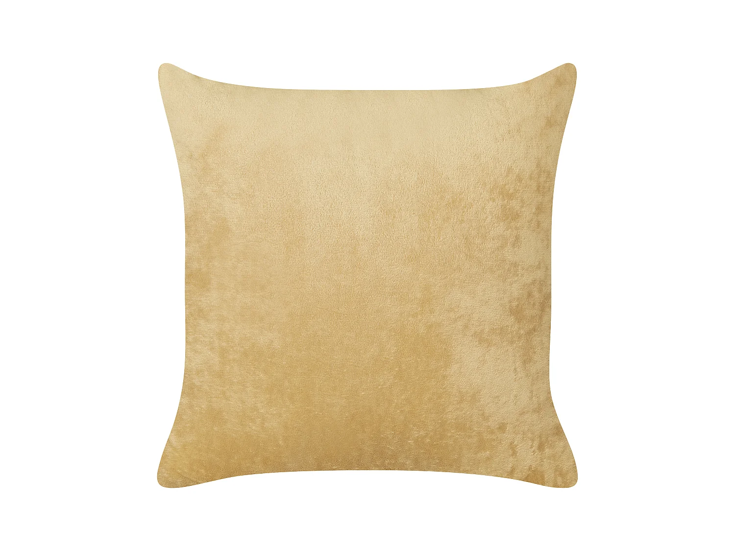 Set van 2 decoratieve kussens SITAPUR Nepbont 45 x 45 cm Mosterdgeel Effen