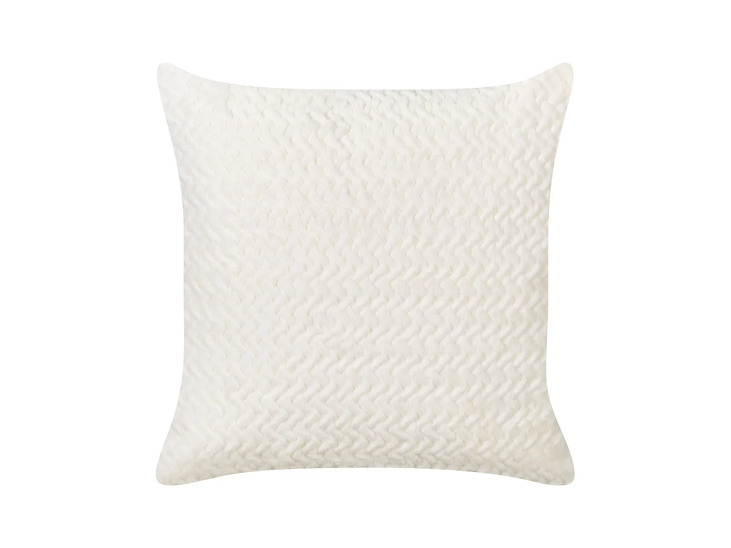 Lot de 2 coussins décoratifs SURMI Fourrure synthétique 45 x 45 cm Blanc cassé Unicolore