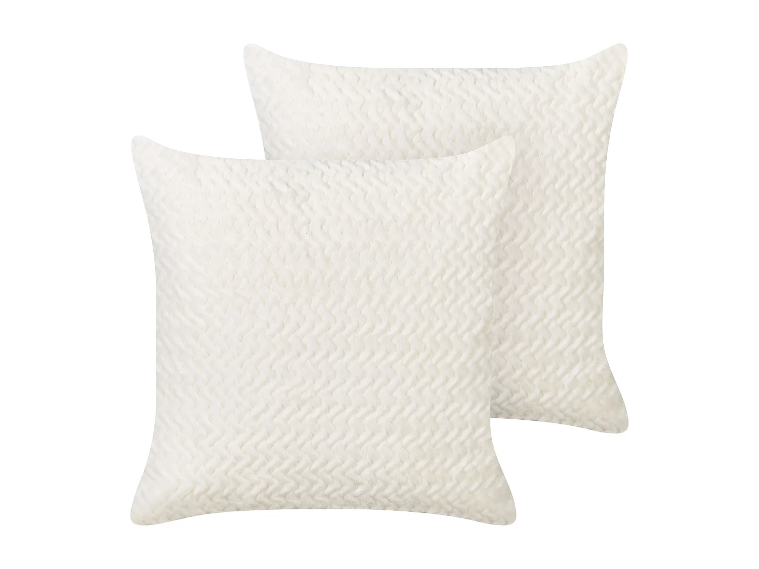 Lot de 2 coussins décoratifs SURMI Fourrure synthétique 45 x 45 cm Blanc cassé Unicolore