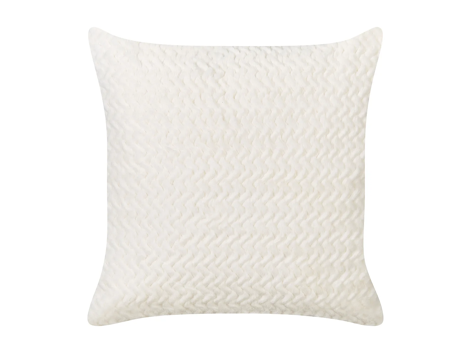 Lot de 2 coussins décoratifs SURMI Fourrure synthétique 45 x 45 cm Blanc cassé Unicolore