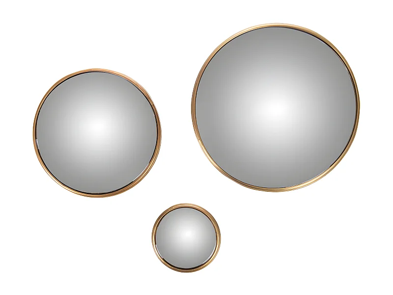 Set de 3 miroir convex or
