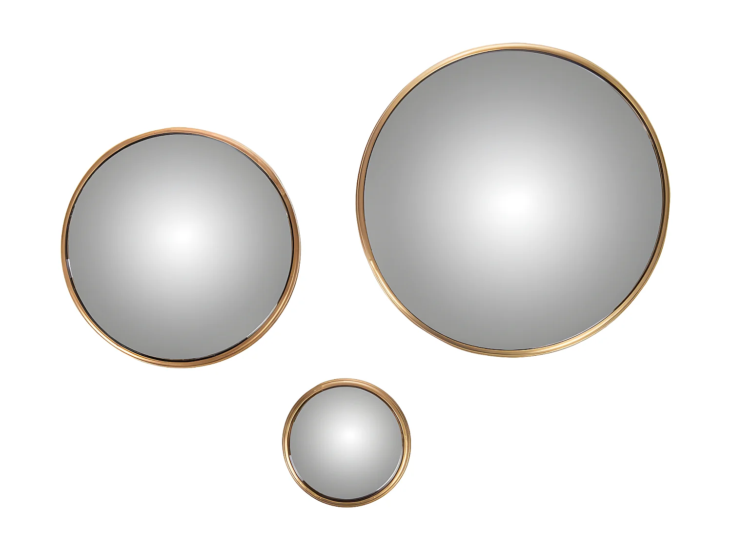 Set de 3 miroir convex or