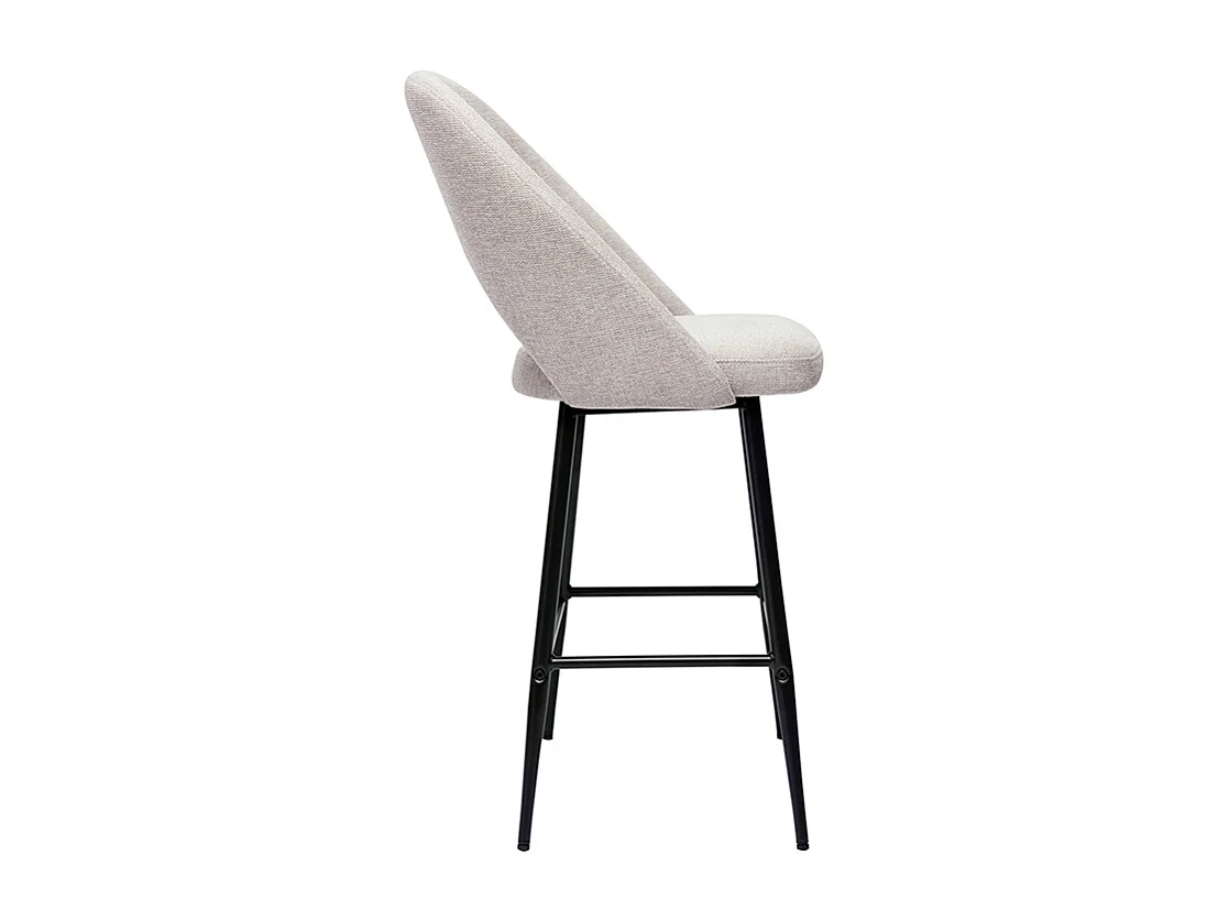 Tabourets de bar en tissu effet velours texturé beige H65 cm (lot de 2) COSETTE