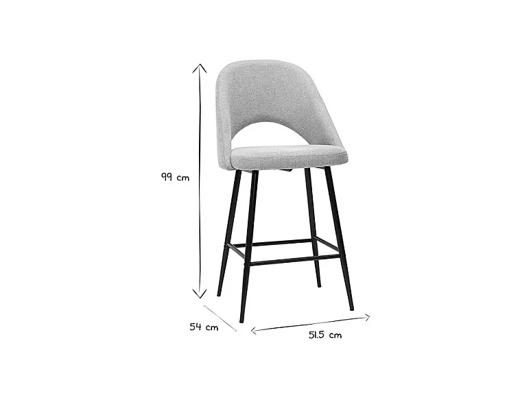 Tabourets de bar en tissu effet velours texturé beige H65 cm (lot de 2) COSETTE
