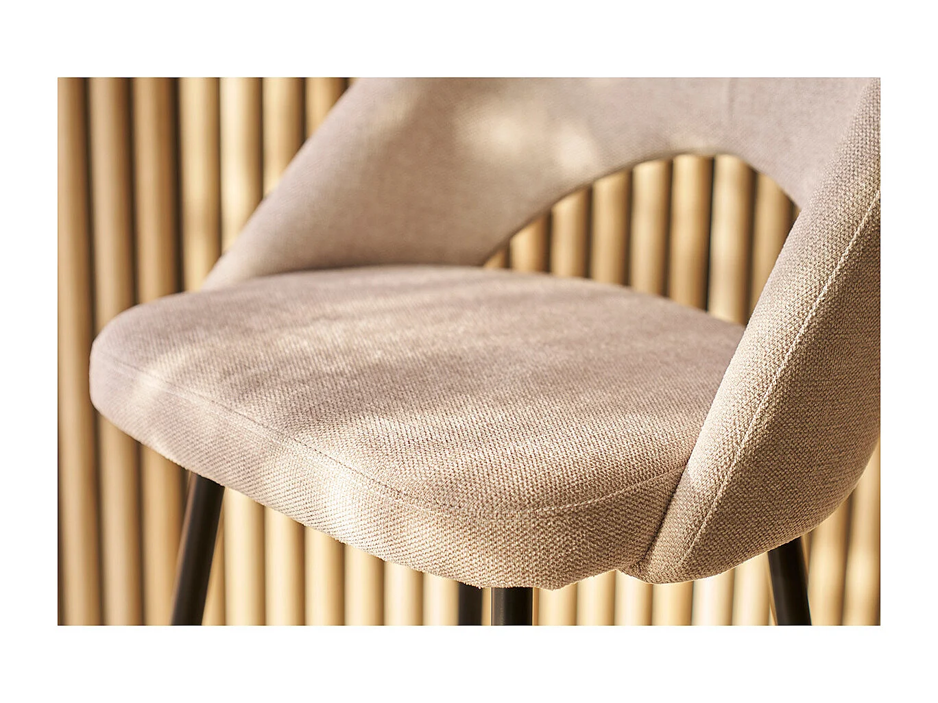 Sgabelli da bar in tessuto effetto velluto testurizzato beige H65 cm (set di 2) COSETTE