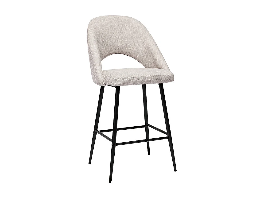 Sgabelli da bar in tessuto effetto velluto testurizzato beige H65 cm (set di 2) COSETTE