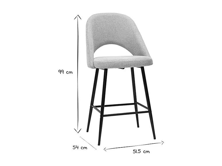 Sgabelli da bar in tessuto effetto velluto testurizzato beige H65 cm (set di 2) COSETTE