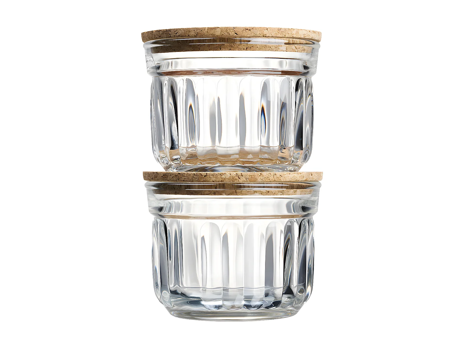 Set de 2 verrines conservation sèche avec couvvercle en liège