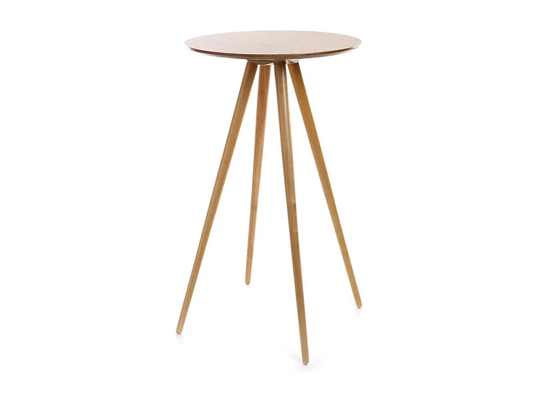Table de bar ronde scandinave bois L60 cm NORDECO