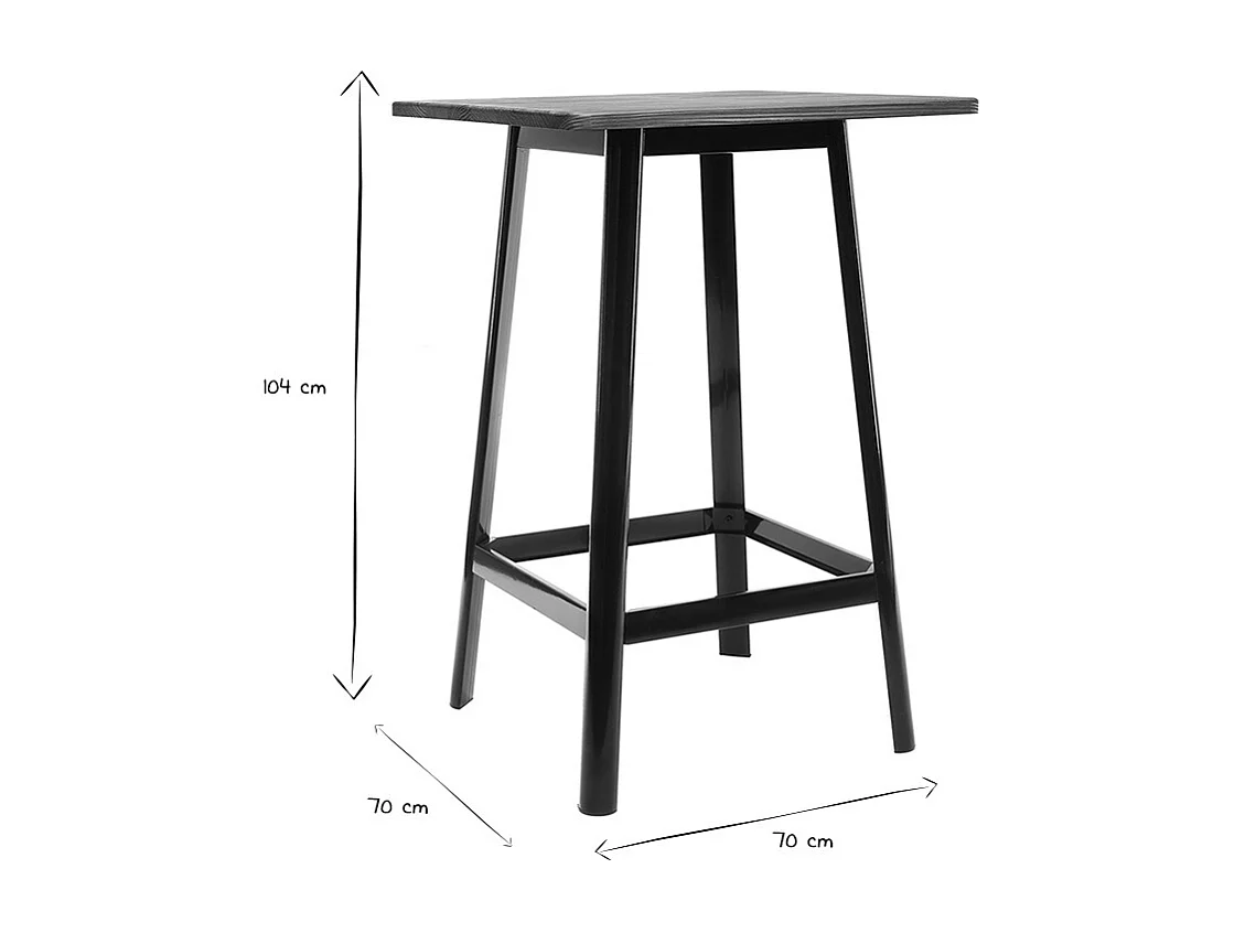 Table de bar design noire L70 cm JONES