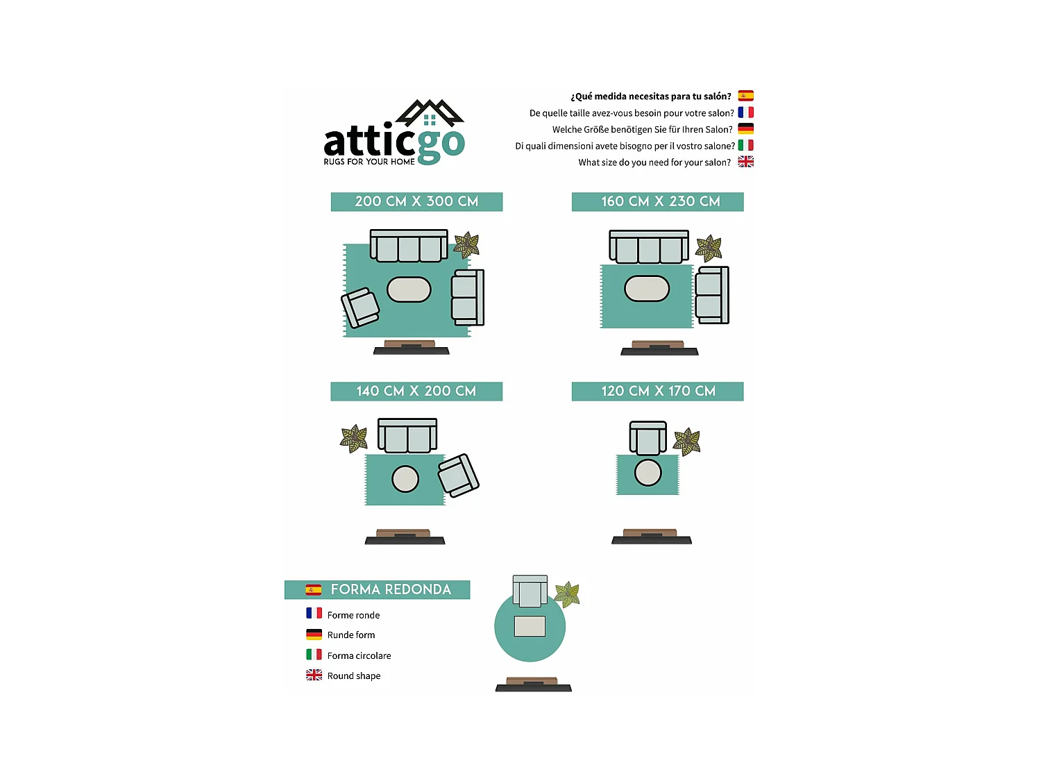 Alfombra interior  - geométrico - gris - 140 x 200 cm - CLASS