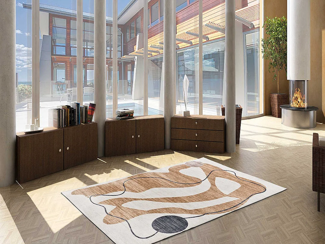 Tappeto interno - astratto - arancione - 140 x 200 cm - CLASS