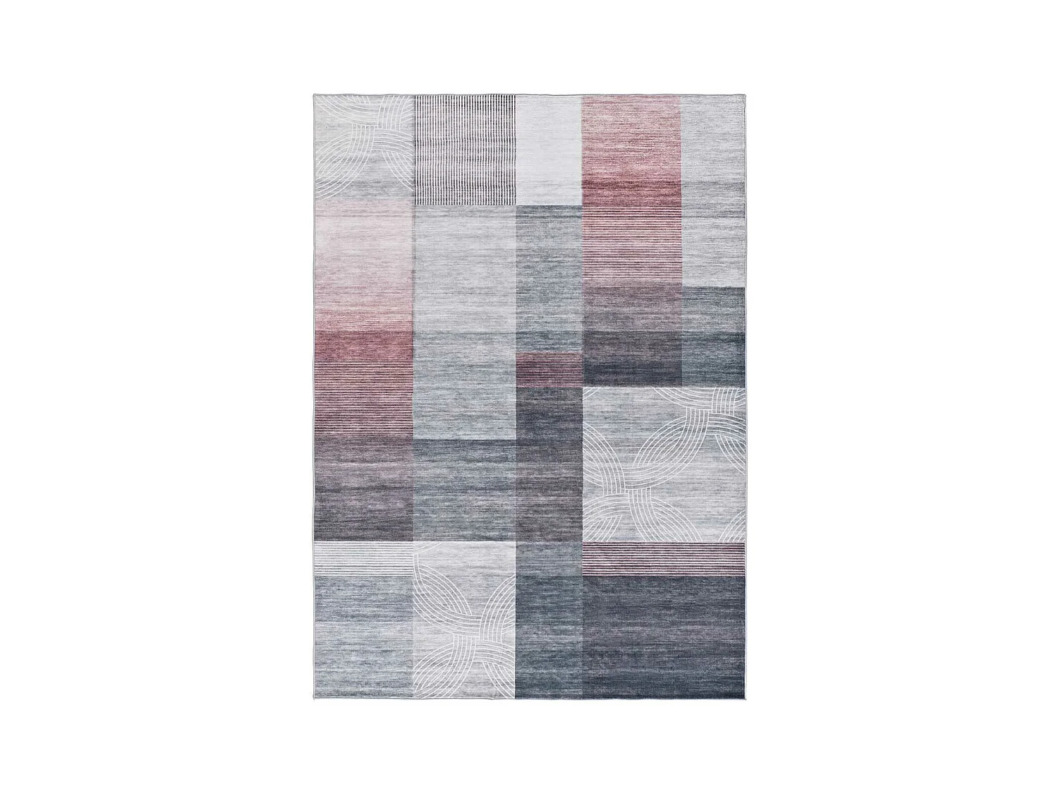 Alfombra interior  - geométrico - gris - 80 x 150 cm - CLASS