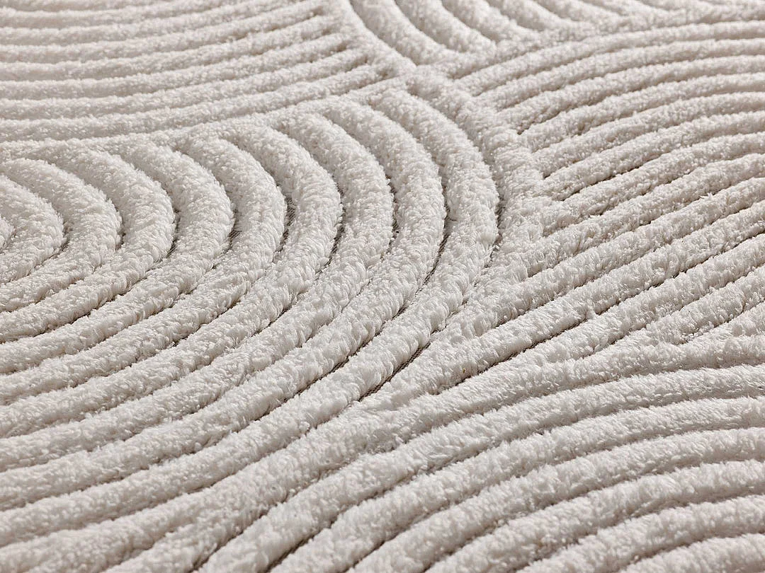 Tapis intérieur - géometrique avec relief - crème - 120 x 170 cm - ESTILO