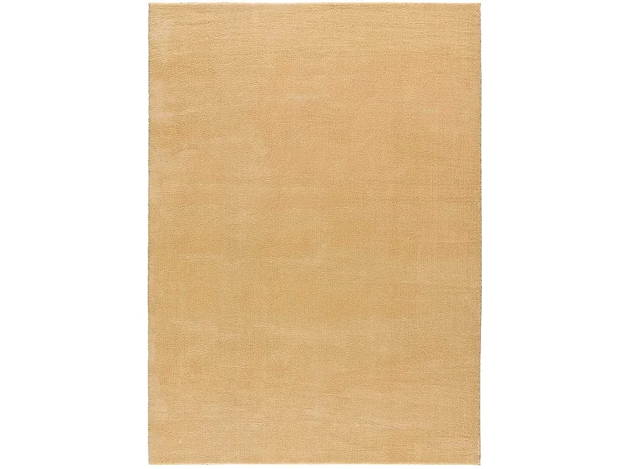 Laagpolig tapijt - afwasbaar en antislip - glad - mosterdgeel - 120x170 cm - LOFT
